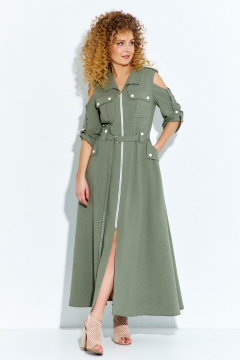 Платье Euromoda 690 хаки - фото 1