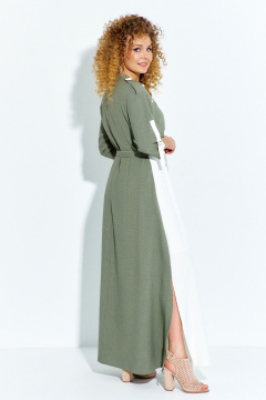 Платье Euromoda 691 хаки/белый - фото 3