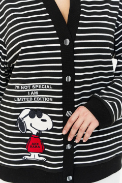 Кардиган AVE RARA 2263 черно-белая полоска - фото 3