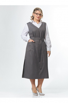 Сарафан OVERYOU М243 серо-оранжевый - фото 2