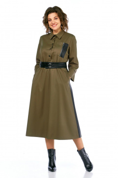 Платье Rishelie 1007 хаки - фото 5