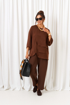 Блуза, брюки Beautiful&Free 6429 шоколад - фото 1