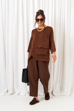 Блуза, брюки Beautiful&Free 6429 шоколад - фото 2