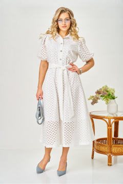 Платье AVA fashion М-186 молочный - фото 2