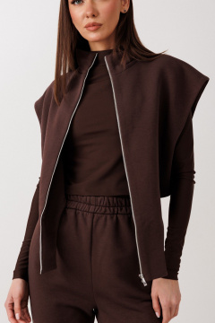 Брюки, жакет, лонгслив V&N Fashion 1130 коричневый - фото 5