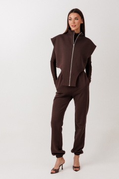 Брюки, жакет, лонгслив V&N Fashion 1130 коричневый - фото 1