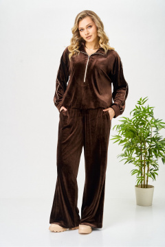 Брюки, свитшот AVA fashion М-166 коричневый - фото 5