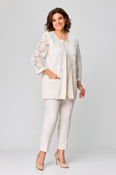 Жакет с кружевной отделкой и длиной ниже бедер Svetlana-Style 1951 молоко - фото 3