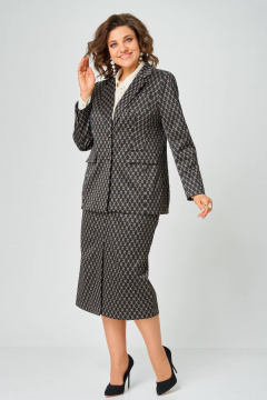 Жакет, юбка Andina city 9085-26-1 черный+бежевый - фото 2