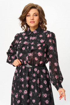 Платье Andina city 8038-25 черный_принт - фото 5