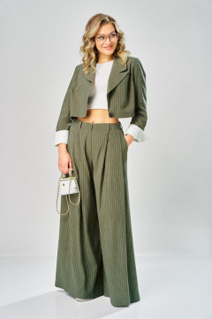 Брюки, жакет ARTELLA А-1012 хаки в бел.полоску - фото 5