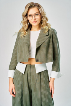 Брюки, жакет ARTELLA А-1012 хаки в бел.полоску - фото 2