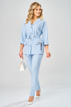 Брюки, жакет Твой имидж 2380 светло-голубой - фото 4
