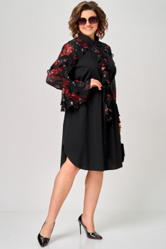 Платье EVA GRANT 7229 черный_принт - фото 1