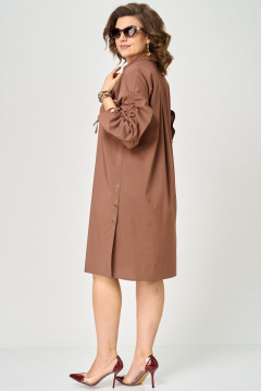 Платье EVA GRANT 7102 молочный_шоколад - фото 5