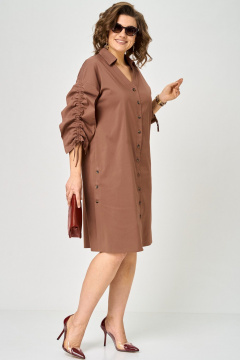 Платье EVA GRANT 7102 молочный_шоколад - фото 3