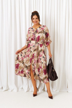 Платье Beautiful&Free 6410 бежево-бордовый - фото 2