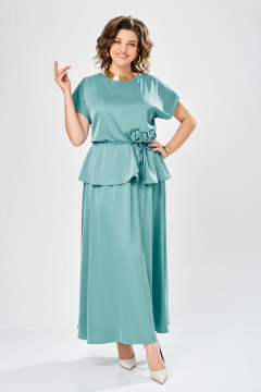 Блуза, юбка Ольга Стиль С-1010 ментол - фото 1