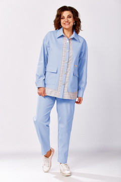 Брюки, рубашка Милора-стиль 1440 голубой - фото 1