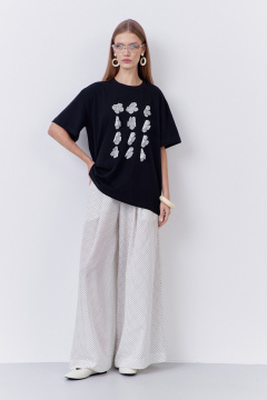 Брюки, джемпер FLAIM 2080 черный+белый_горох - фото 1