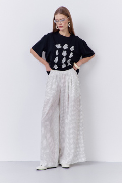 Брюки FLAIM 2082 черный+белый_горох - фото 1