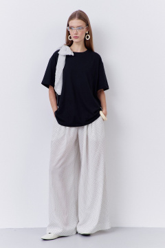 Брюки, джемпер FLAIM 2083 черный+белый_горох - фото 1