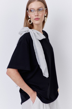 Джемпер FLAIM 2084 черный+белый_горох - фото 2