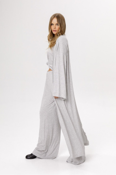 Брюки, кардиган, лонгслив PiRS 6545 серый_меланж - фото 4