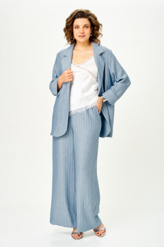 Брюки, жакет Michel chic 1446 небесный_полоска_светлая - фото 2