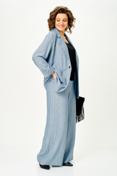 Брюки, жакет Michel chic 1446 небесный_полоска_светлая - фото 4