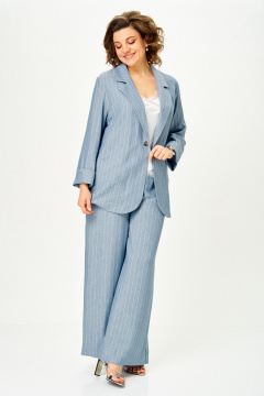 Брюки, жакет Michel chic 1446 небесный_полоска_светлая - фото 3