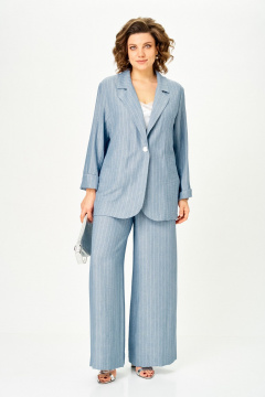 Брюки, жакет Michel chic 1446 небесный_полоска_светлая - фото 1