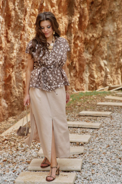 Жакет Vittoria Queen 28123ж коричневый/принт - фото 4