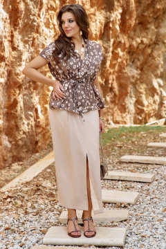 Жакет Vittoria Queen 28123ж коричневый/принт - фото 2