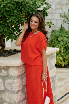 Блуза, юбка Vittoria Queen 28503 алый - фото 3