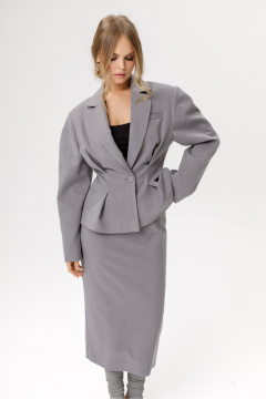Жакет, юбка PiRS 6599 серый - фото 2