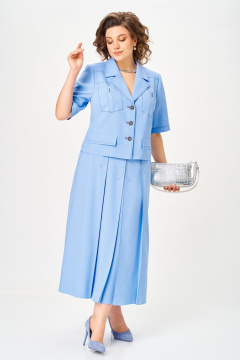 Жакет, юбка Aira Style 24140 голубой - фото 2
