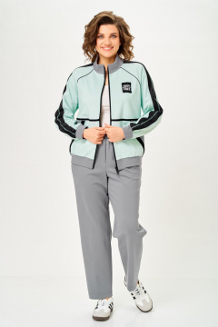 Брюки, бомбер Aira Style 24241А мята-серый - фото 2