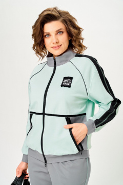 Брюки, бомбер Aira Style 24241А мята-серый - фото 3