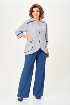 Брюки, жакет Aira Style 24251 синий - фото 2