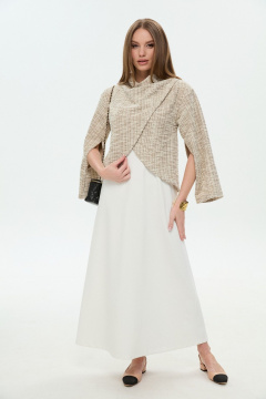 Джемпер, платье NikVa 1035-2 песочный и молоко - фото 1