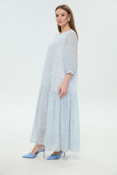 Платье NikVa 1036-1 небесный - фото 4