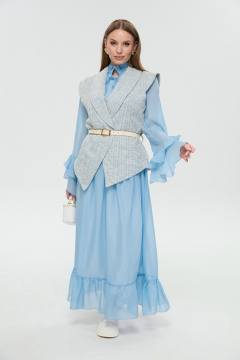 Жилет, платье NikVa 1039-1 небесный - фото 1