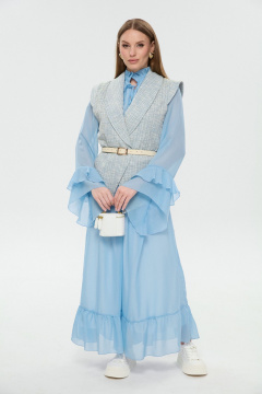 Жилет, платье NikVa 1039-1 небесный - фото 3