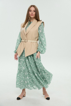 Жилет, платье NikVa 1042-1 мята и крем-брюле - фото 3