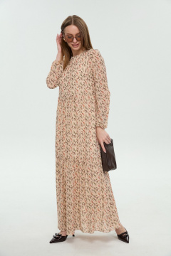 Платье NikVa 1044-1 бежевый мультиколор - фото 2