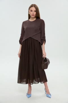 Платье NikVa 740-28 горький шоколад - фото 1