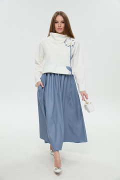 Платье NikVa 924-14 молоко и голубой - фото 5