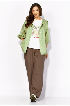 Брюки, куртка, топ TAiER 1431 оливка/шоколад - фото 1
