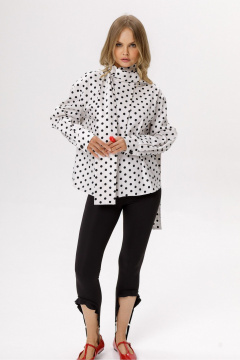 Блуза PiRS 6652 белый_в_горохи - фото 2